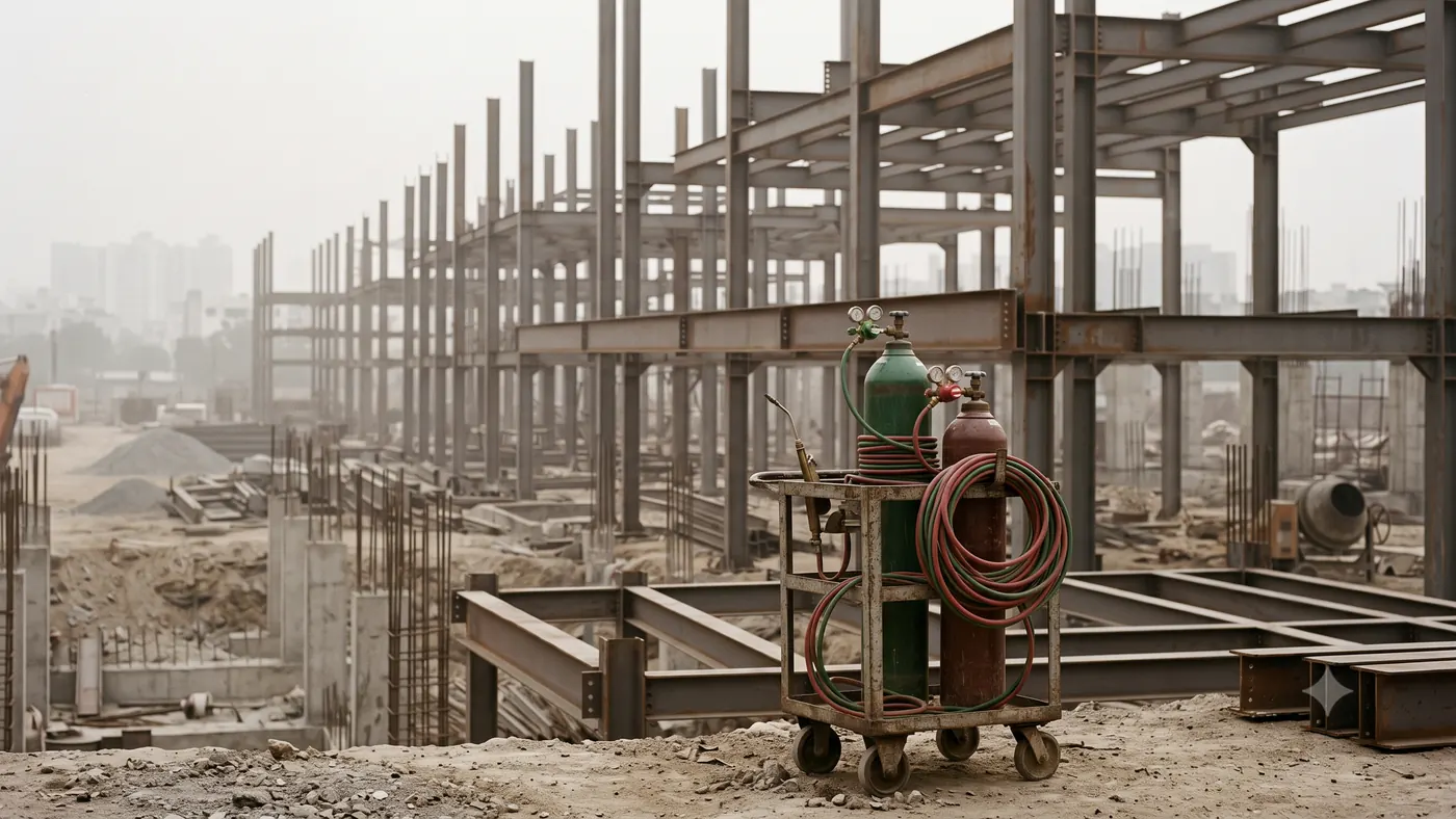 Industrial gas in use in construction & infrastructure