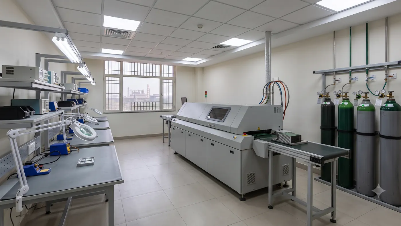 Industrial gas in use in electronics & precision