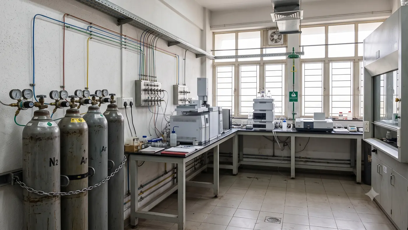 Industrial gas in use in laboratories & research