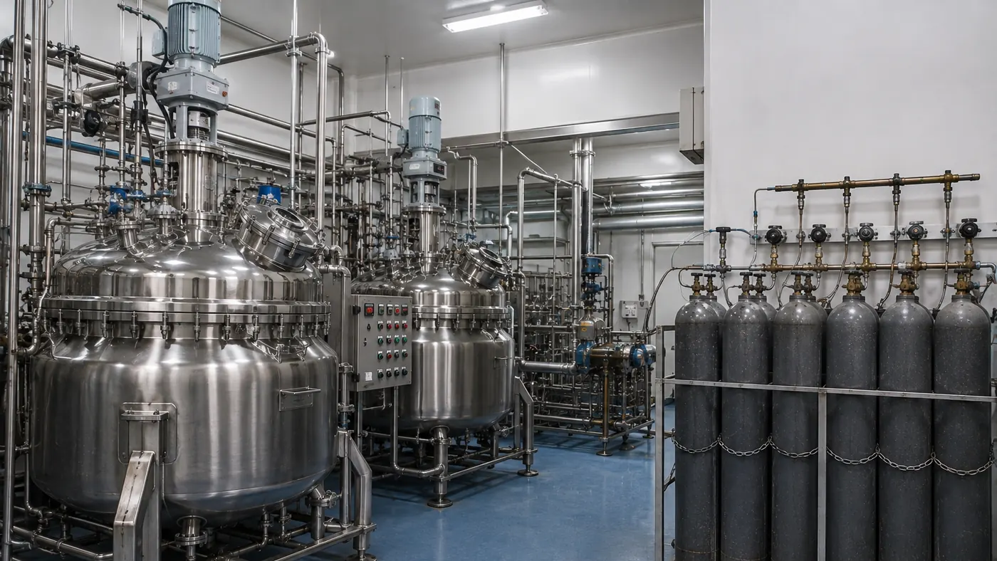 Industrial gas in use in pharmaceutical & chemical